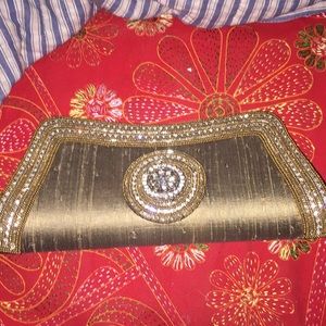 Gold Clutch With Stones
